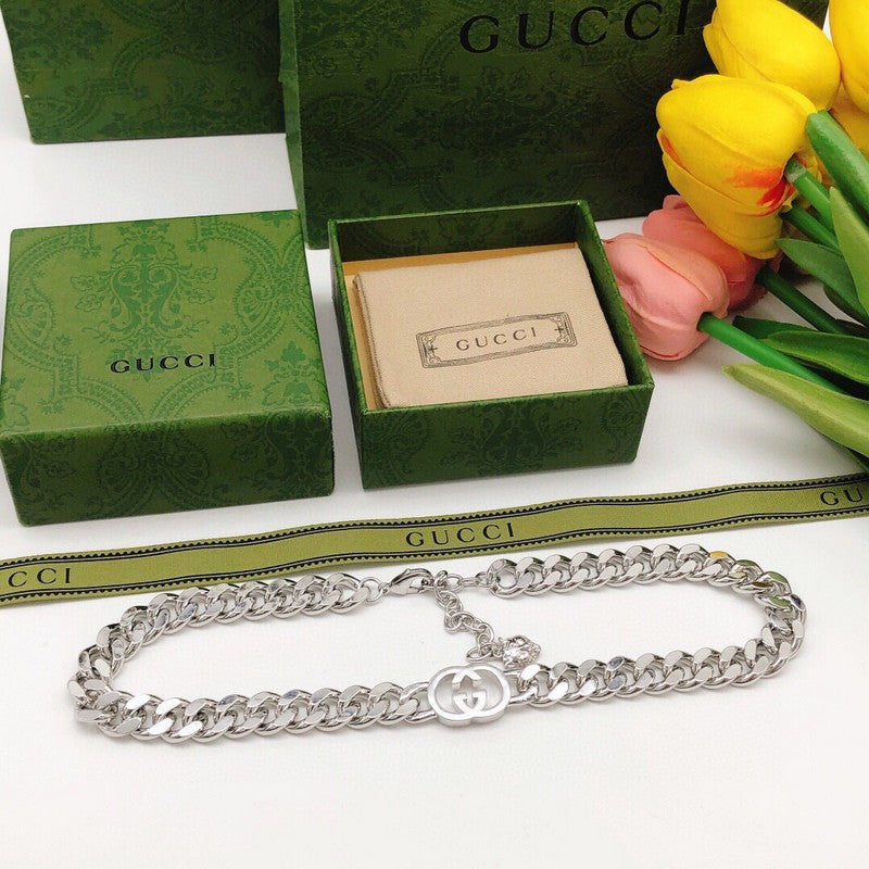GG White Gold Chain Necklace