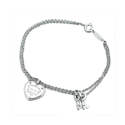 Tiff Heart Tag Key Bracelet