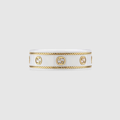 GG Interlocking G Icon White Zirconia Ring
