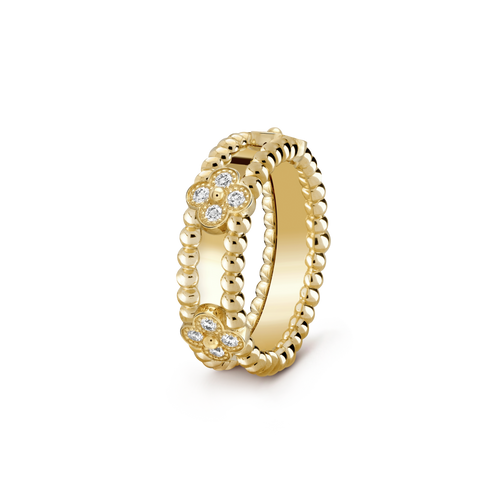 18K Yellow Gold Van Cleef & Arpels Perlée Clovers Ring