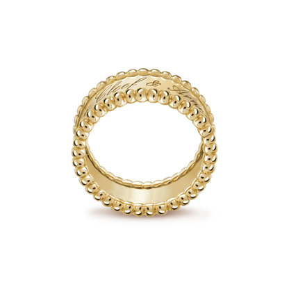 18K Yellow Gold Perlée Signature Ring