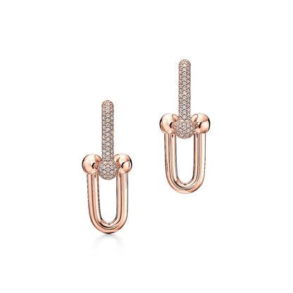 Tiff HardWear Large Link Diamonds Earrings