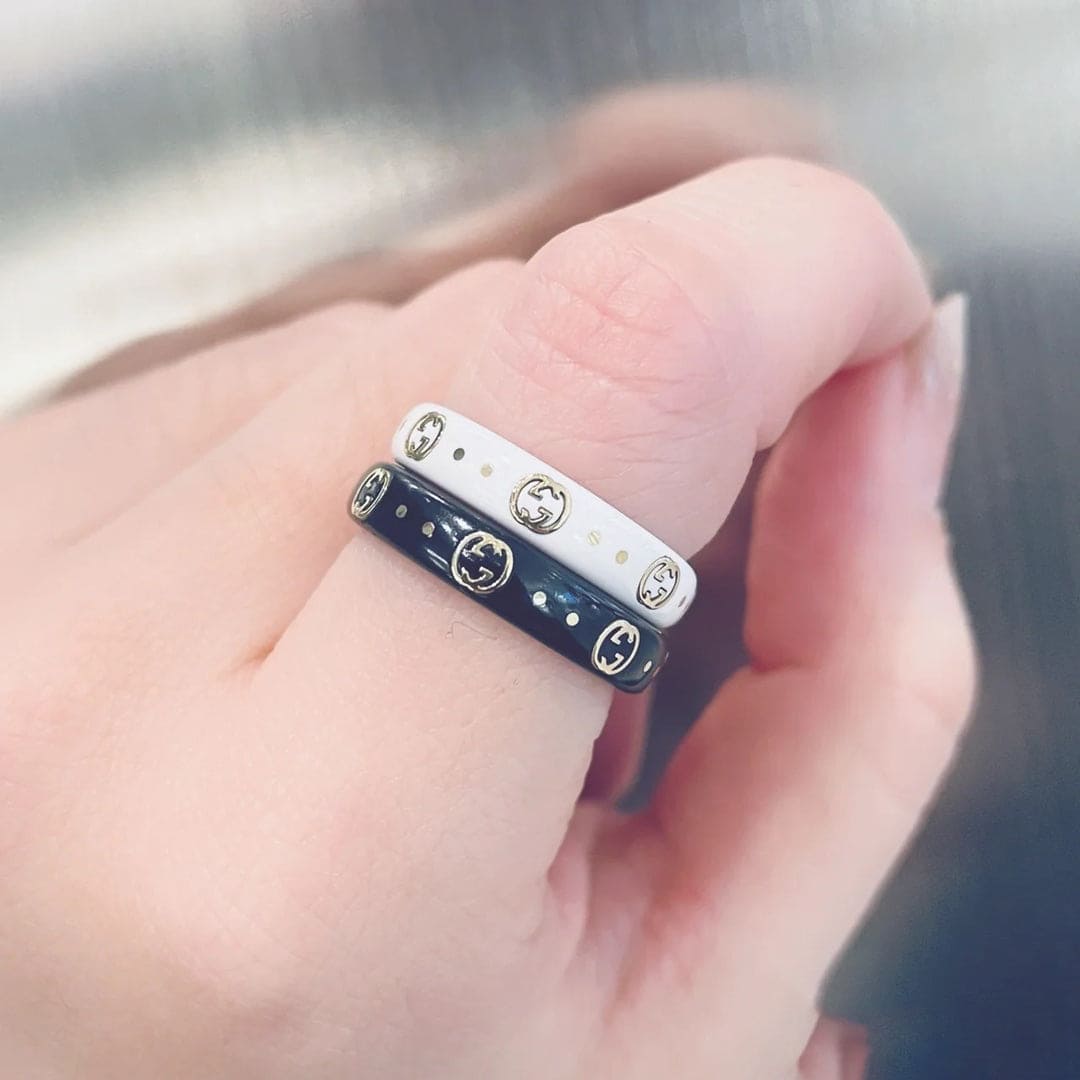 GG Icon White Zirconia Ring
