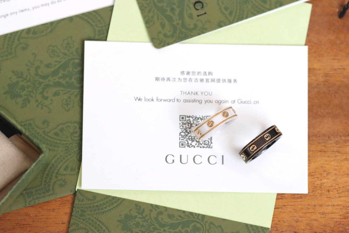 GG Interlocking G Icon White Zirconia Ring