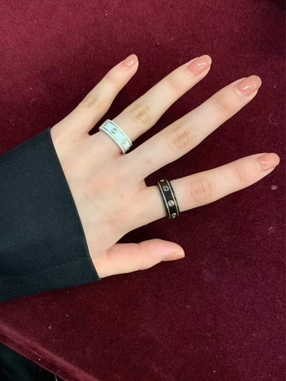 GG Interlocking G Icon White Zirconia Ring