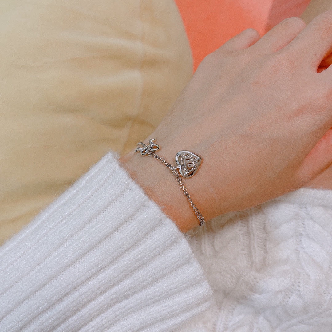 Tiff Heart Tag Key Bracelet