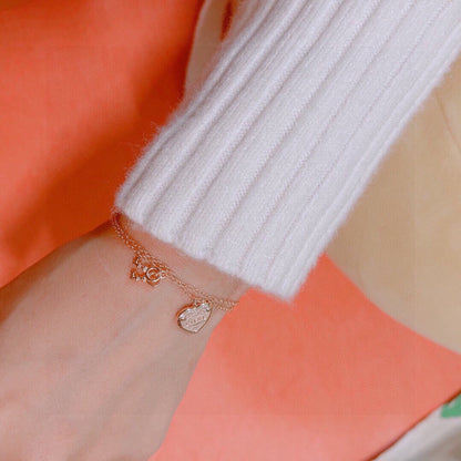Tiff Heart Tag Key Bracelet