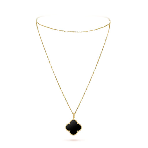 18K Van Cleef & Arpels Magic Alhambra One Motifs Black Necklace