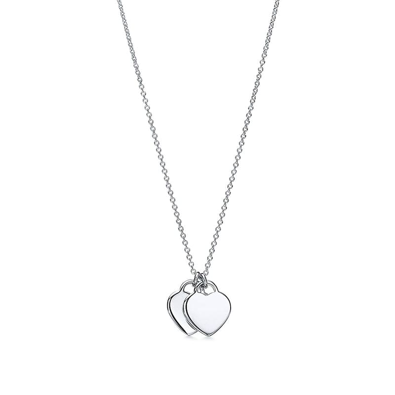 Tiff Pink Double Heart Necklaces