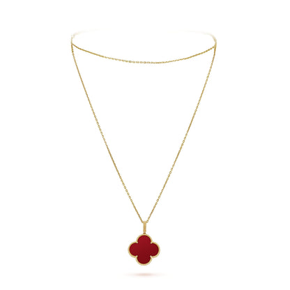 18K Van Cleef & Arpels Magic Alhambra One Motifs Carnelian Necklace