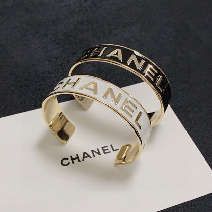 CC Black & White Wide Cuff Bracelet