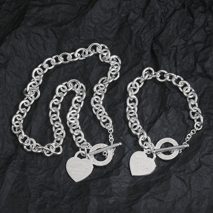 Tiff Heart Tag Necklace