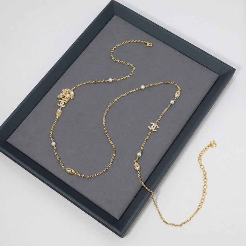 CC Vintage Crystal Long Necklace