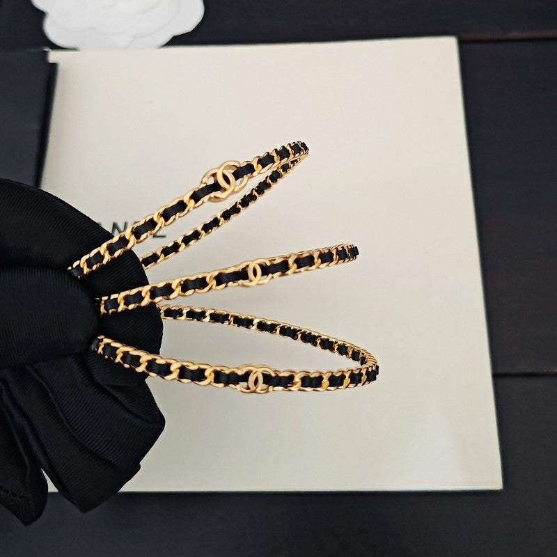 CC Leather Gold Bracelet Set