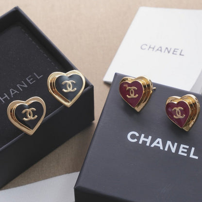 CC Black & Red Heart Earrings