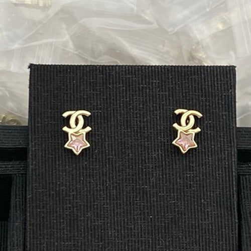 CC Pink Crystal Star Earrings