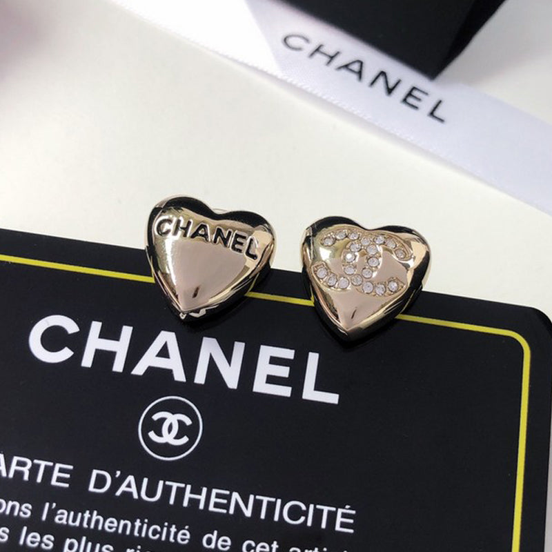 CC Diamond Heart Earrings
