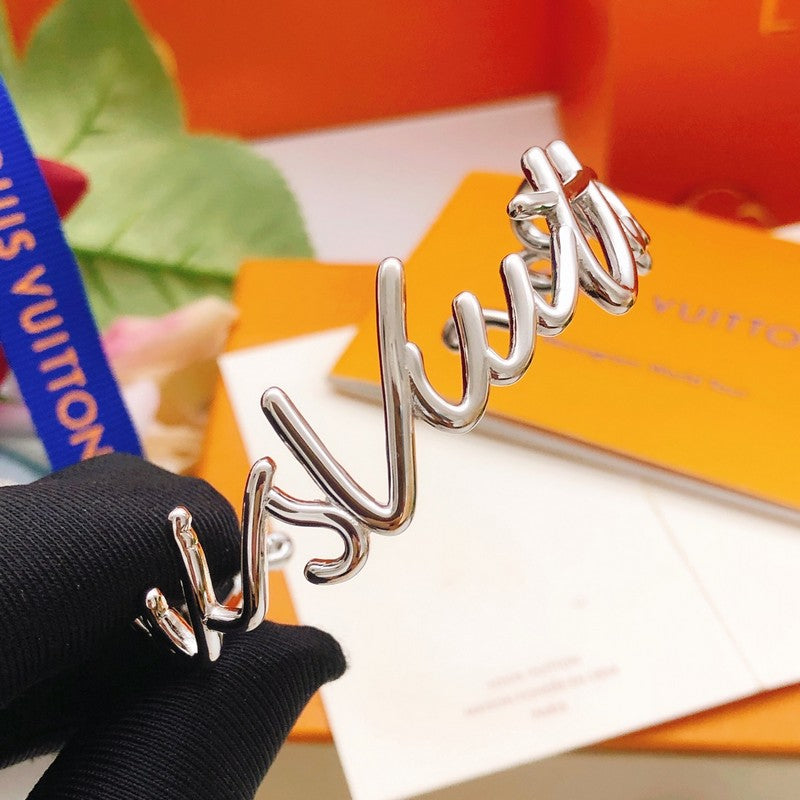Louis Script Gold Cuff Bracelet