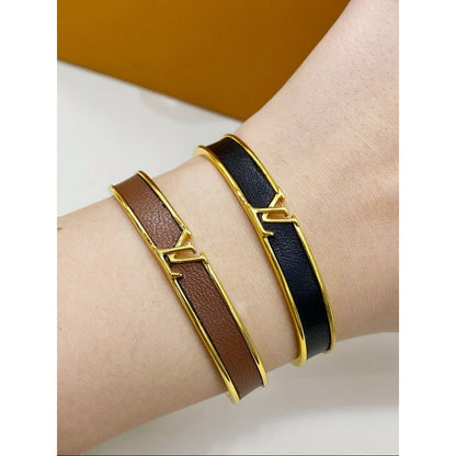 Louis Leather Gold Bracelet