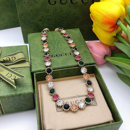 GG Color Crystal Gold Necklace