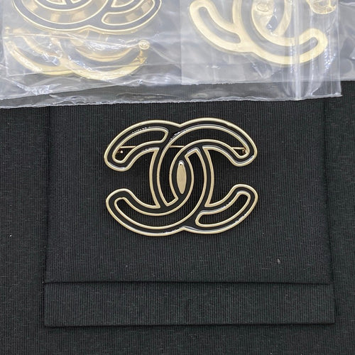 CC Black Hollow Gold Brooch