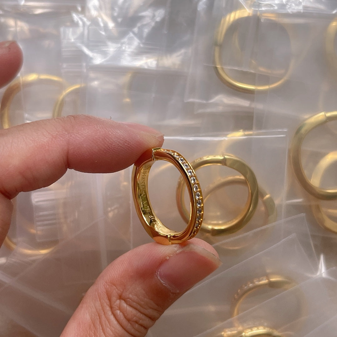 Tiff Lock Diamonds Yellow Gold Ring