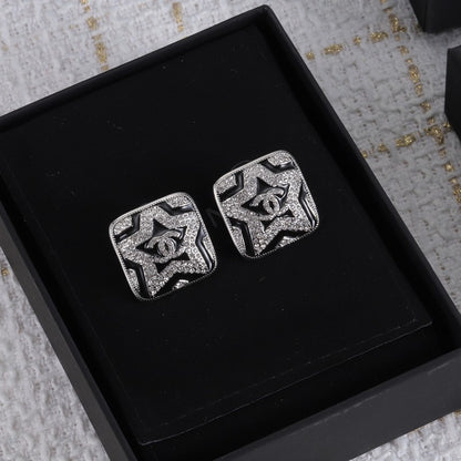 CC Black & White Diamond Earrings