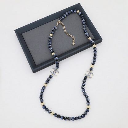 CC Black Pearl Long Necklace