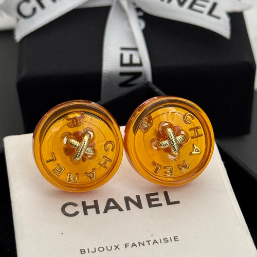 CC Orange Resin Earrings
