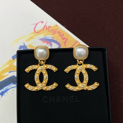 CC Pearl Yellow Gold Earrings
