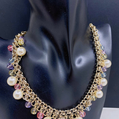 CC Pink Crystal Chain Links Necklace