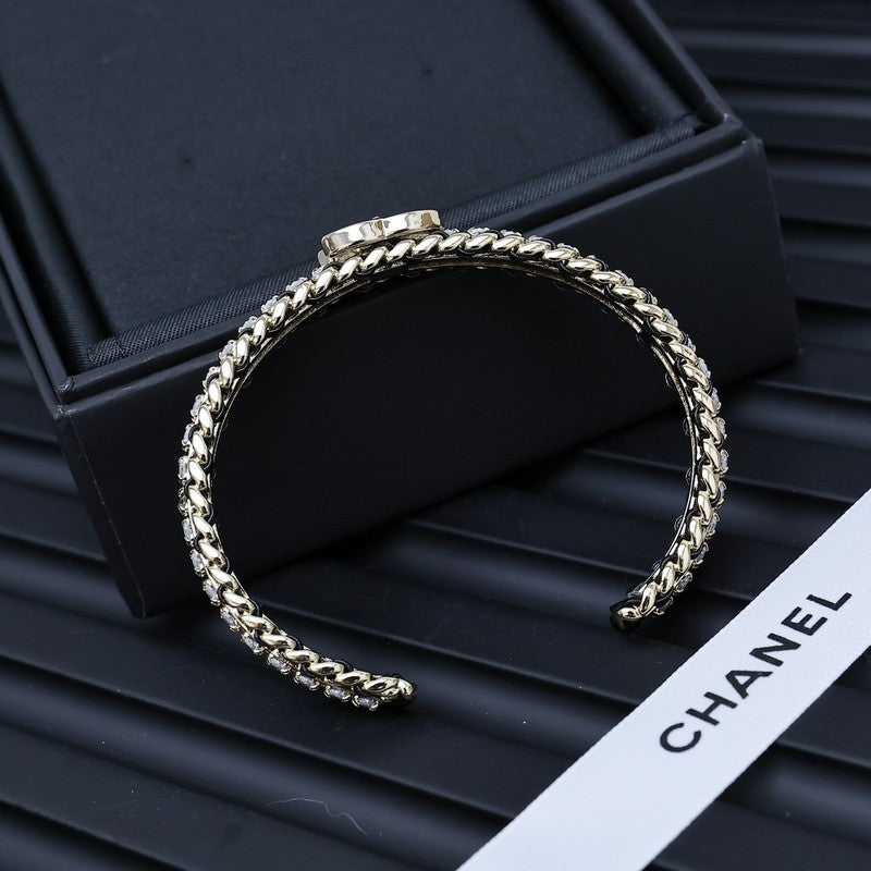 CC Crystal Leather Bracelet