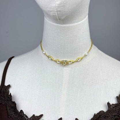 CC 26C Crystal Gold Necklace