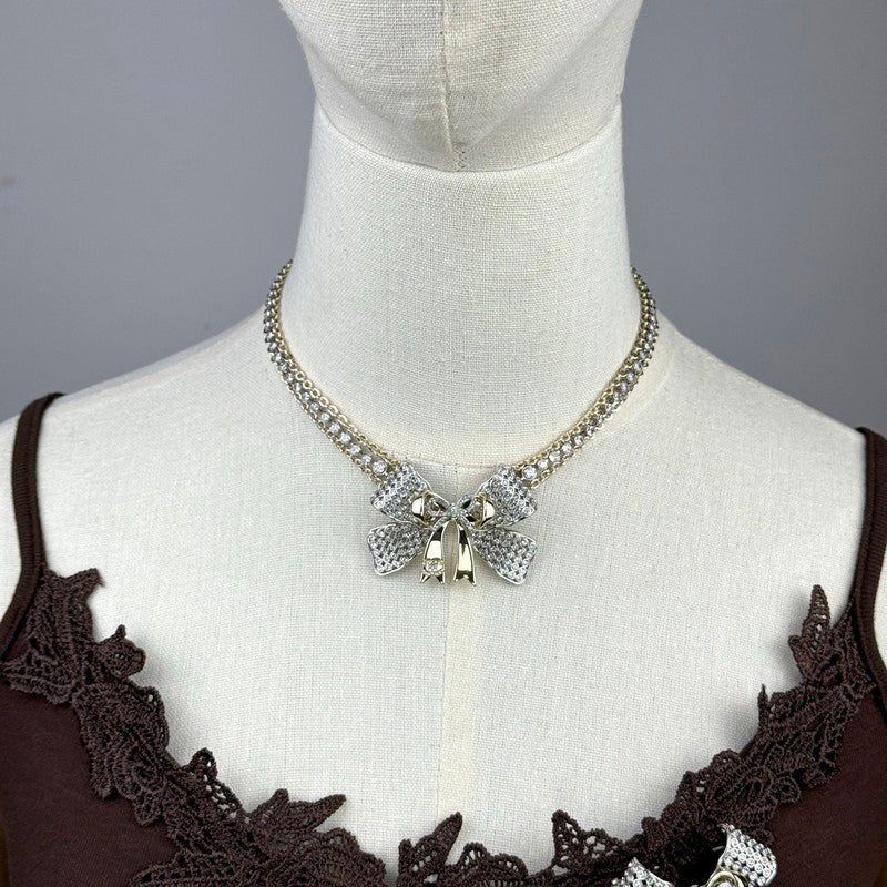 CC 25K Bow Tie Choker Necklace