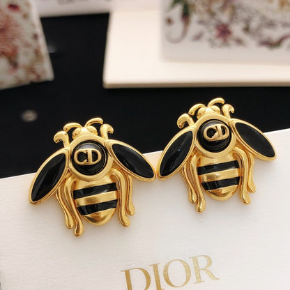 CD Black Gold Bee Earrings