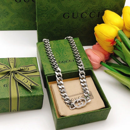 GG White Gold Chain Necklace