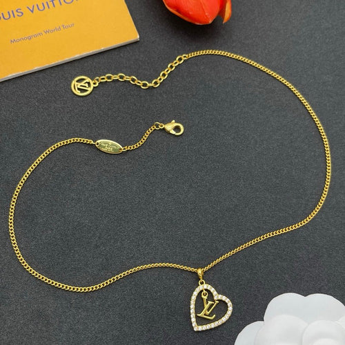 Louis Diamond Heart Gold Necklace