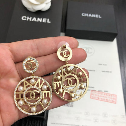 CC Pearl Pendant Earrings