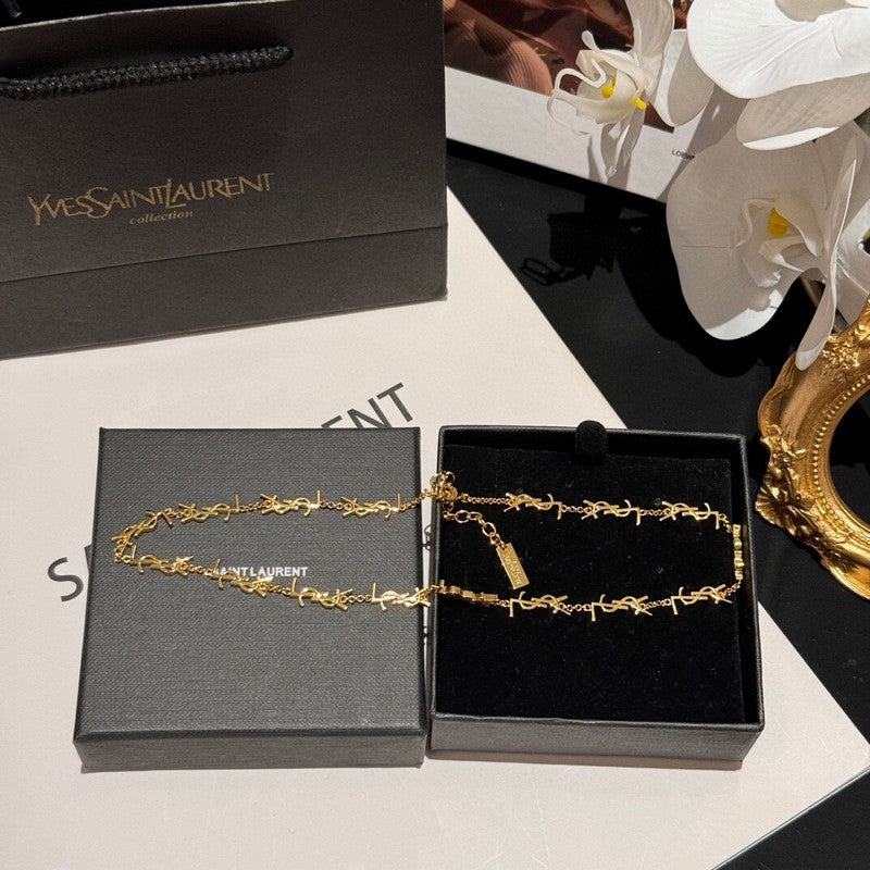 Saint Logo Gold Chain Necklace
