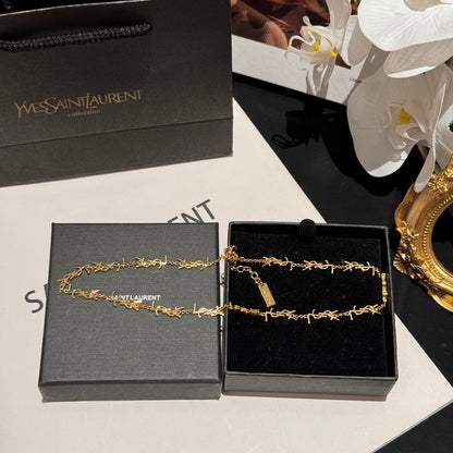 Saint Logo Gold Chain Necklace