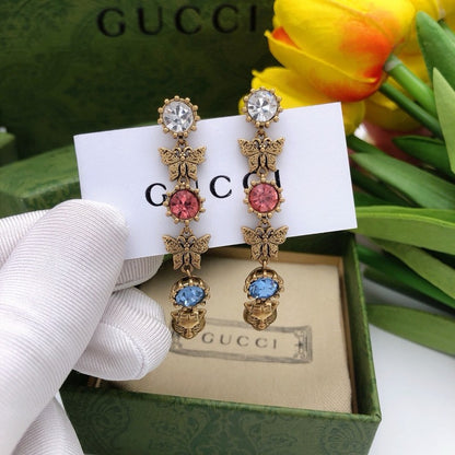 GG Color Crystal Long Earrings