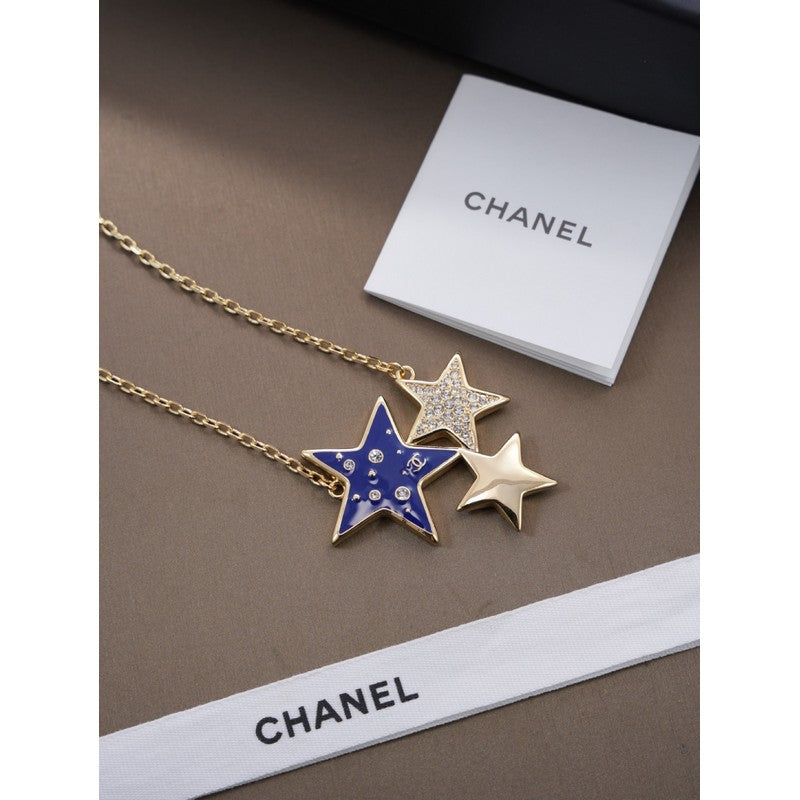 CC Blue Star Gold Necklace