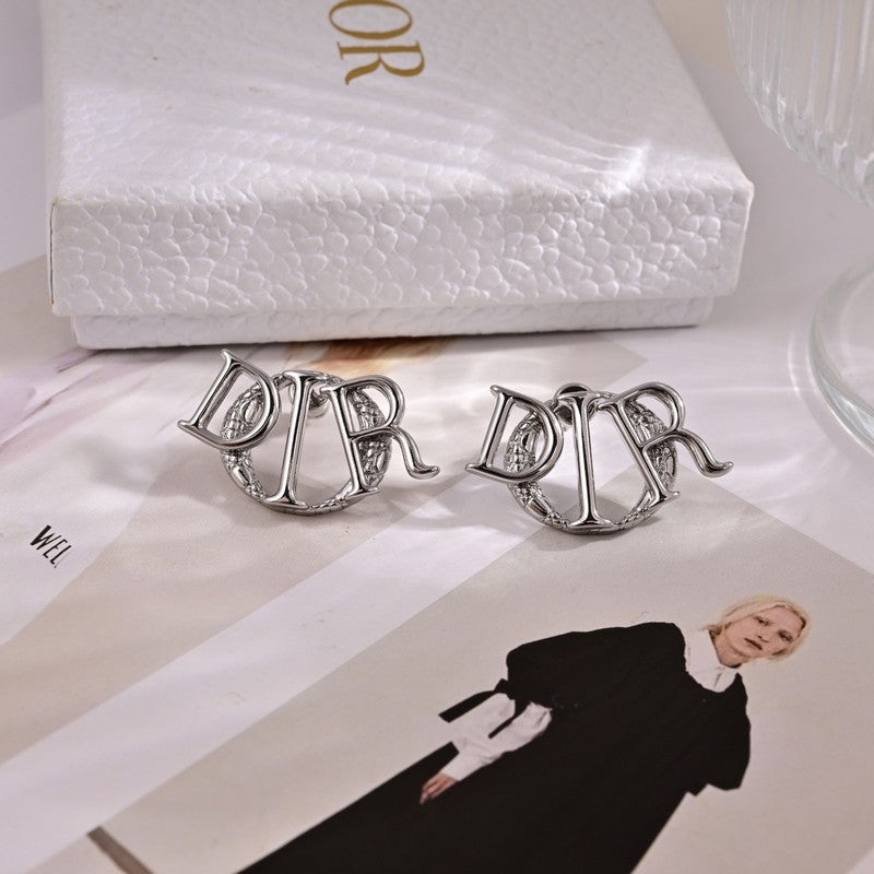 CD White Gold Earrings