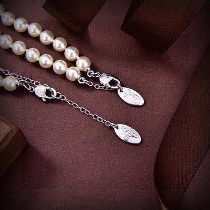 Vivienne West Mini Bas Relief Pearls Necklace