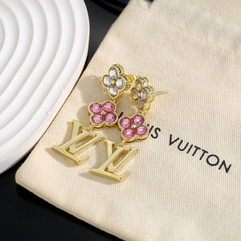 Louis Iconic Pink Crystal Earrings