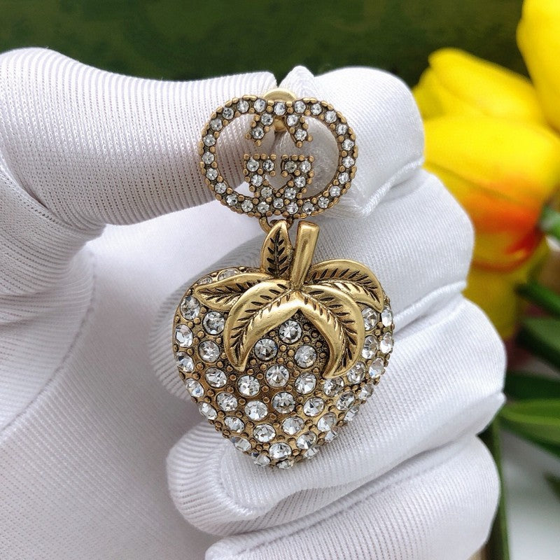 GG Diamond Strawberry Drop Earrings