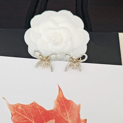 CC Bow Tie Diamond Earrings