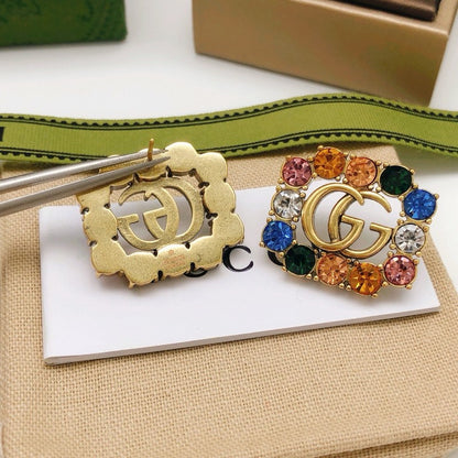 GG Color Crystal Gold Earrings