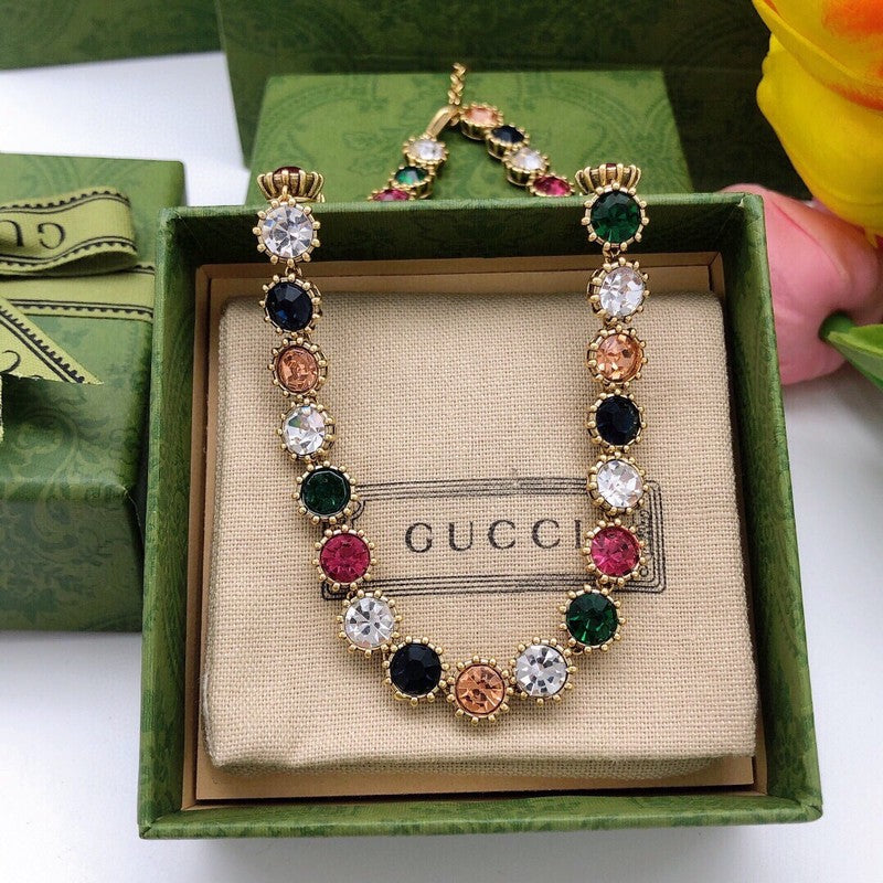 GG Color Crystal Gold Necklace