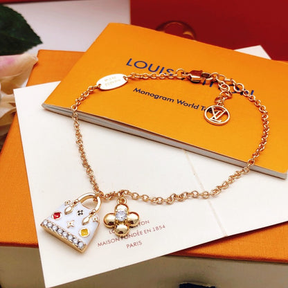 Louis White Bag Gold Bracelet